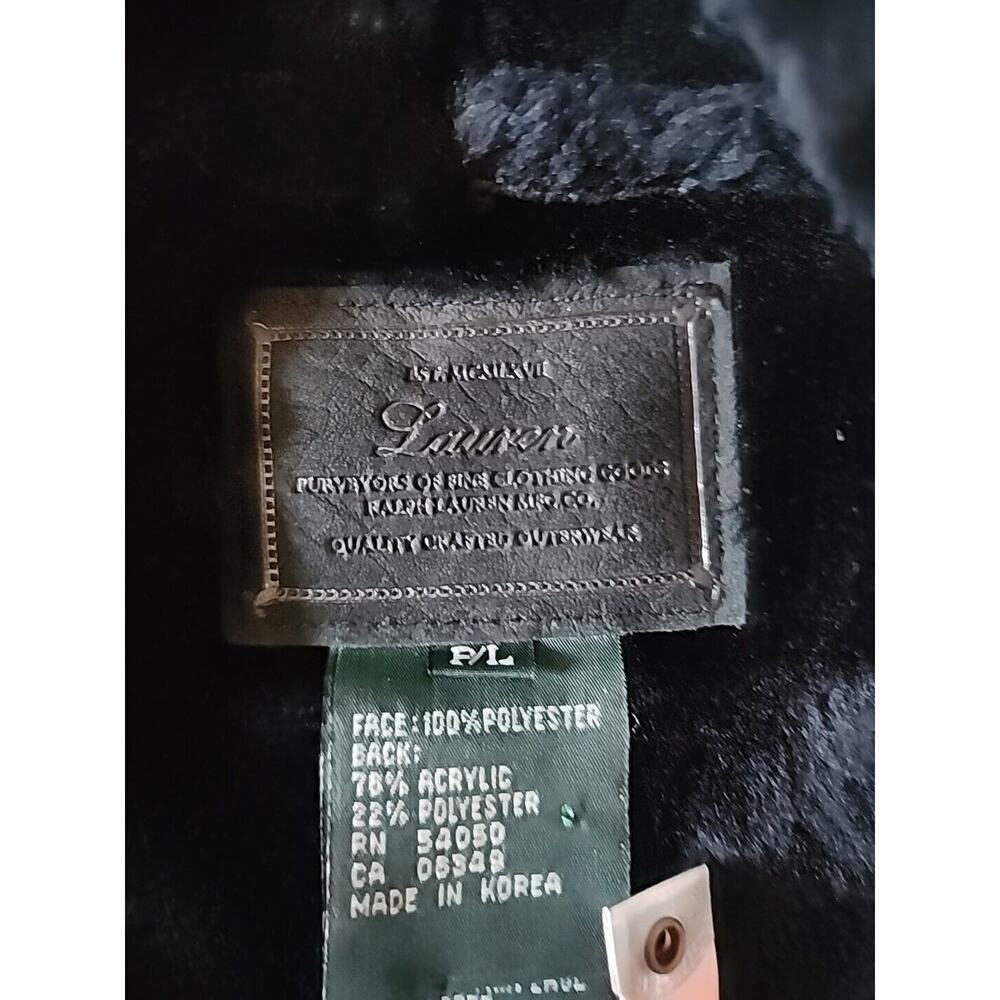 Lauren Ralph Lauren Suede Faux Fur Vest Black Large P Whimsigoth Luxury - Picture 4 of 9